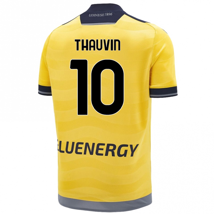 Kinder Fußball Florian Thauvin #10 Golden Auswärtstrikot Trikot 2024/25 T-Shirt Luxemburg