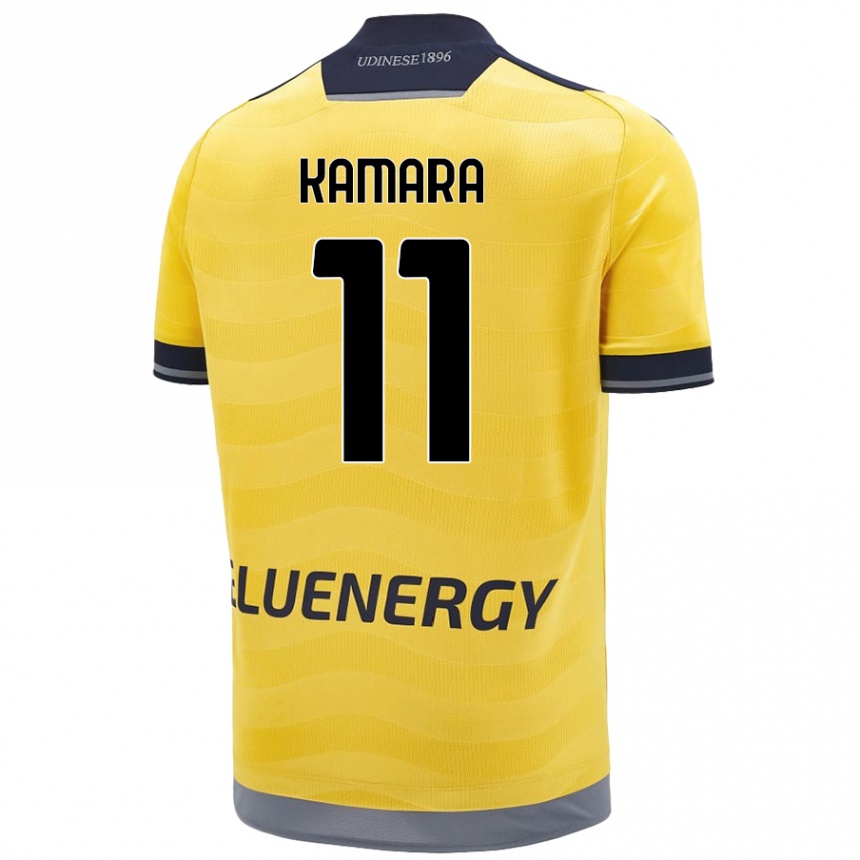 Kinder Fußball Hassane Kamara #11 Golden Auswärtstrikot Trikot 2024/25 T-Shirt Luxemburg