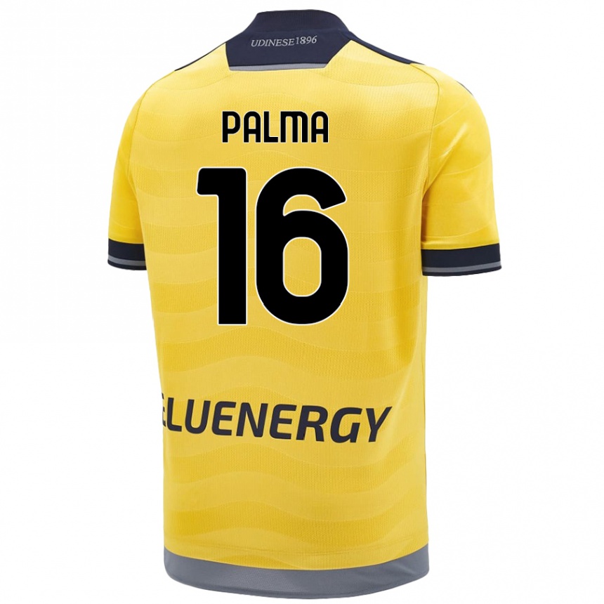 Kinder Fußball Matteo Palma #16 Golden Auswärtstrikot Trikot 2024/25 T-Shirt Luxemburg