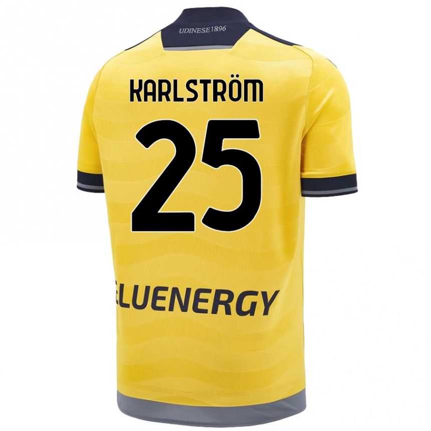 Kinder Fußball Jesper Karlström #25 Golden Auswärtstrikot Trikot 2024/25 T-Shirt Luxemburg