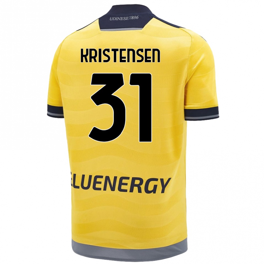 Kinder Fußball Thomas Kristensen #31 Golden Auswärtstrikot Trikot 2024/25 T-Shirt Luxemburg