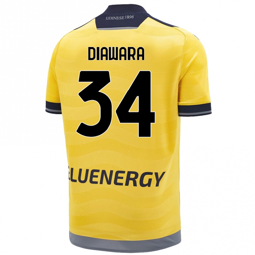 Kinder Fußball Sekou Diawara #34 Golden Auswärtstrikot Trikot 2024/25 T-Shirt Luxemburg