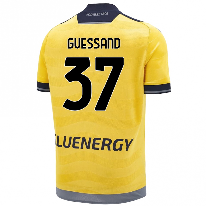 Kinder Fußball Axel Guessand #37 Golden Auswärtstrikot Trikot 2024/25 T-Shirt Luxemburg