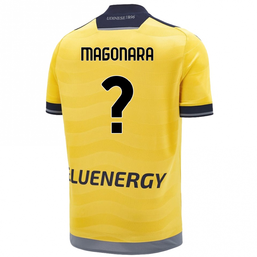 Kinder Fußball Matteo Magonara #0 Golden Auswärtstrikot Trikot 2024/25 T-Shirt Luxemburg