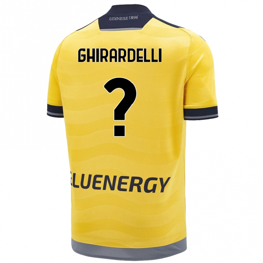 Kinder Fußball Davide Ghirardelli #0 Golden Auswärtstrikot Trikot 2024/25 T-Shirt Luxemburg