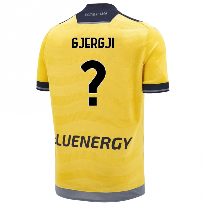 Kinder Fußball Alessio Gjergji #0 Golden Auswärtstrikot Trikot 2024/25 T-Shirt Luxemburg