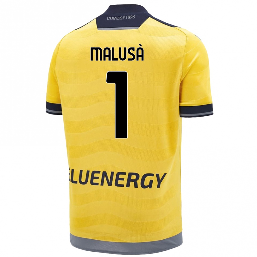 Kinder Fußball Joel Malusà #1 Golden Auswärtstrikot Trikot 2024/25 T-Shirt Luxemburg