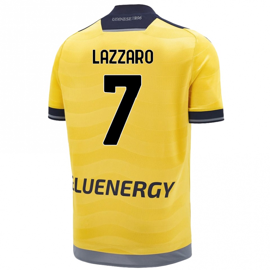 Kinder Fußball Davide Lazzaro #7 Golden Auswärtstrikot Trikot 2024/25 T-Shirt Luxemburg