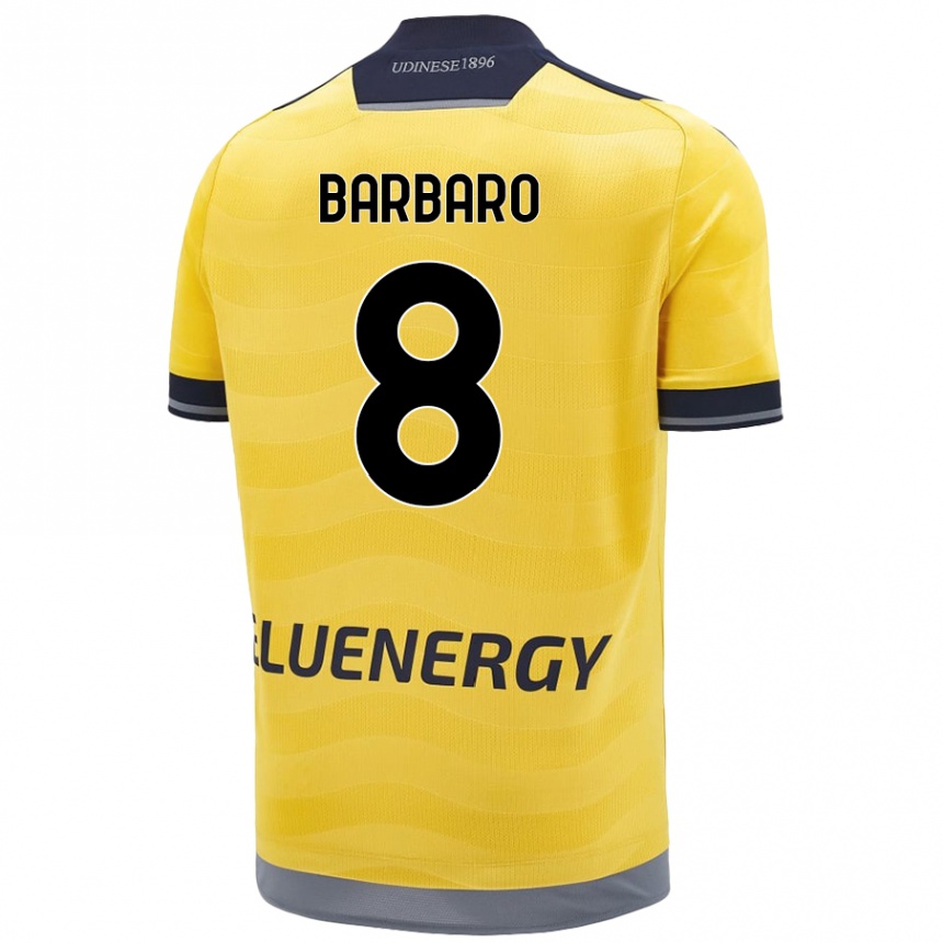 Kinder Fußball Elia Barbaro #8 Golden Auswärtstrikot Trikot 2024/25 T-Shirt Luxemburg