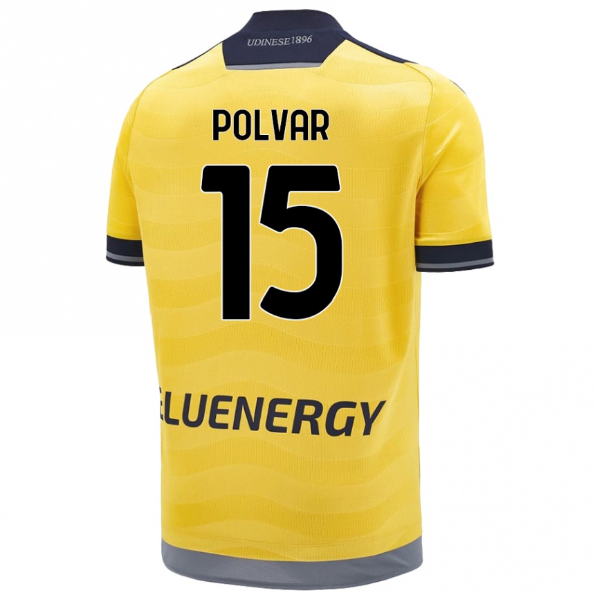 Kinder Fußball Francesco Polvar #15 Golden Auswärtstrikot Trikot 2024/25 T-Shirt Luxemburg