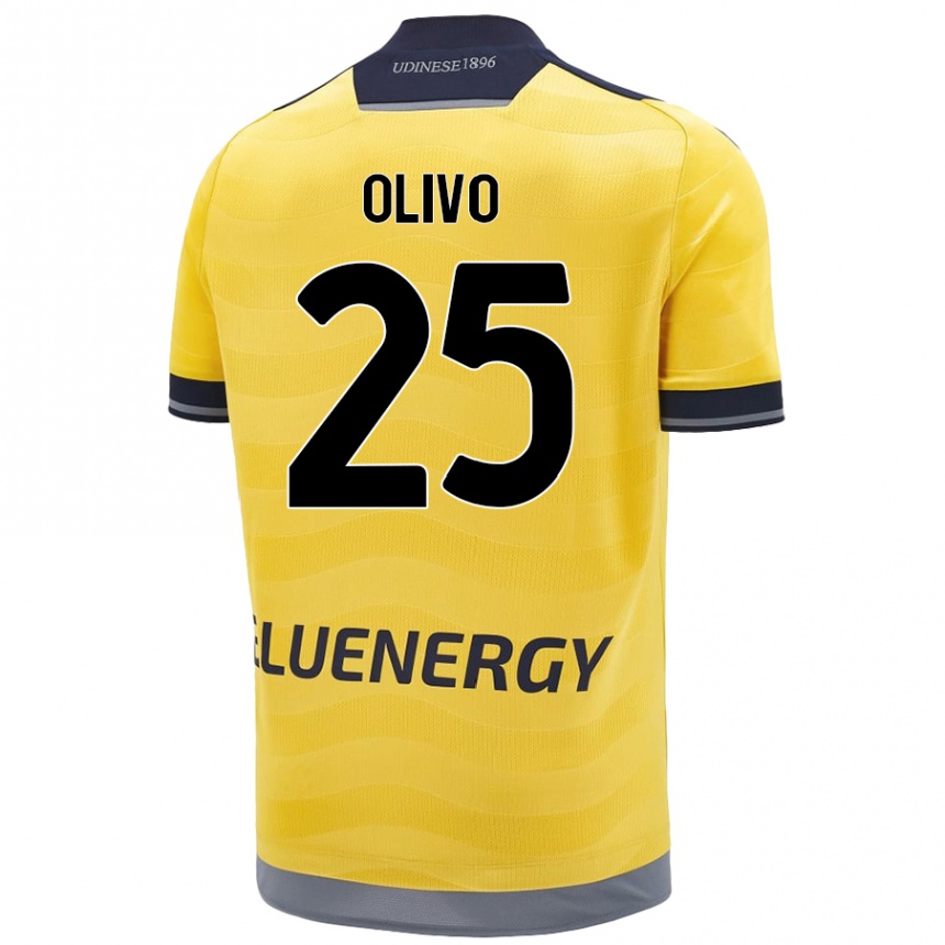 Kinder Fußball Gioele Olivo #25 Golden Auswärtstrikot Trikot 2024/25 T-Shirt Luxemburg