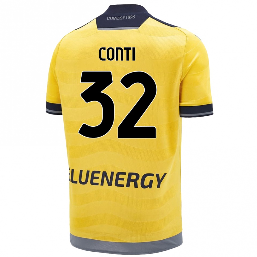 Kinder Fußball Manuel Conti #32 Golden Auswärtstrikot Trikot 2024/25 T-Shirt Luxemburg