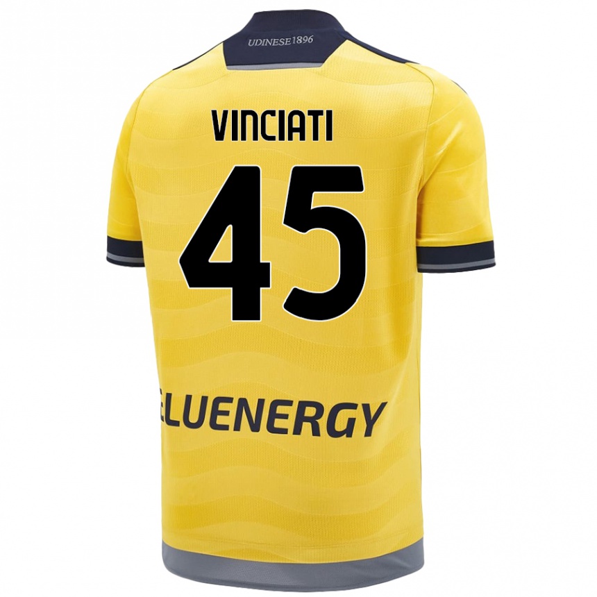 Kinder Fußball Giulio Vinciati #45 Golden Auswärtstrikot Trikot 2024/25 T-Shirt Luxemburg