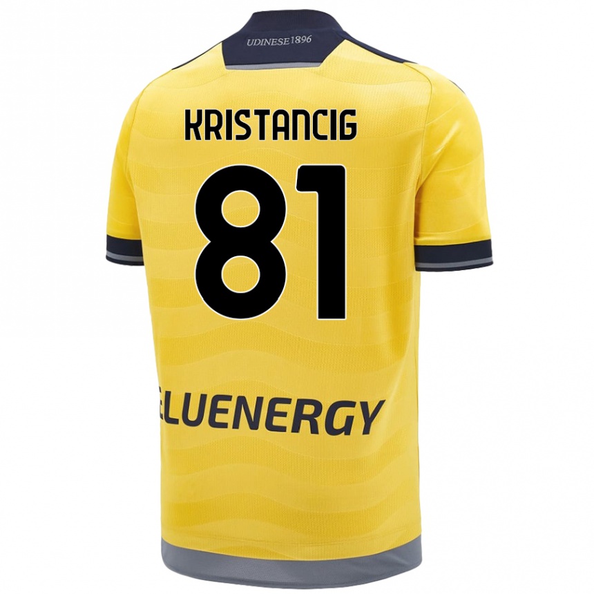 Kinder Fußball Luca Kristancig #81 Golden Auswärtstrikot Trikot 2024/25 T-Shirt Luxemburg