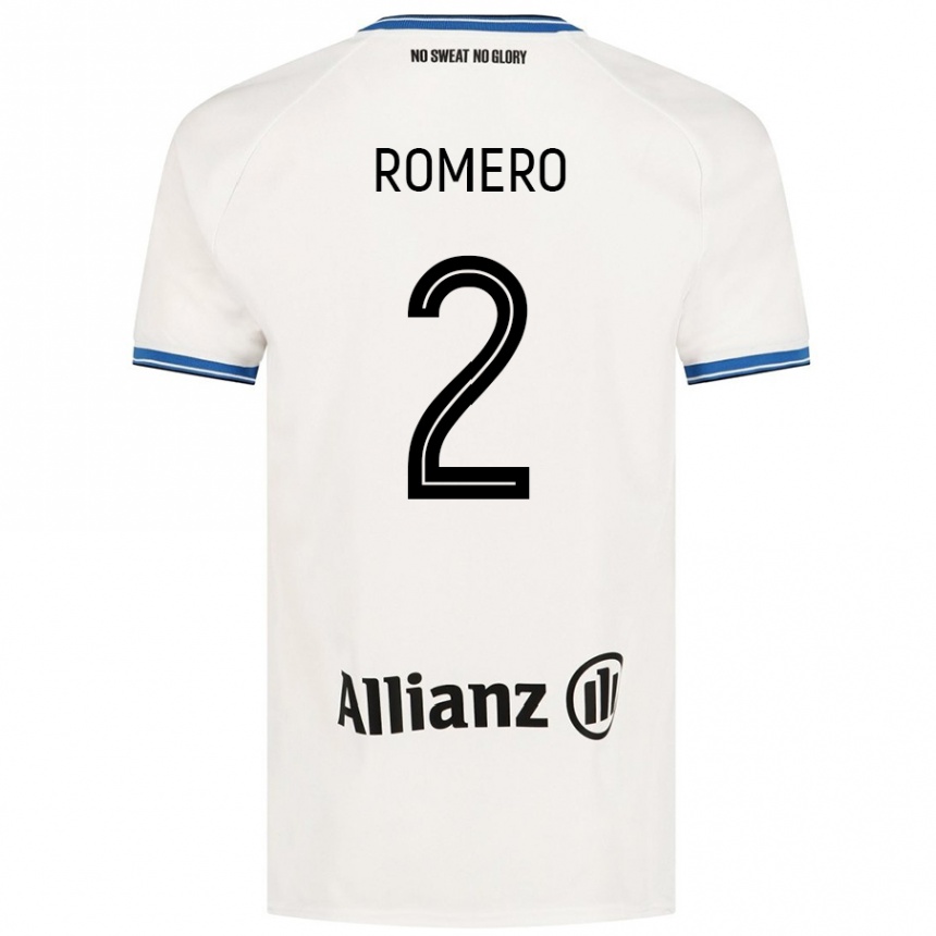 Kinder Fußball Zaid Romero #2 Weiß Auswärtstrikot Trikot 2024/25 T-Shirt Luxemburg