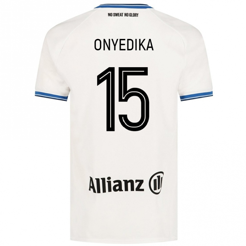 Kinder Fußball Raphael Onyedika #15 Weiß Auswärtstrikot Trikot 2024/25 T-Shirt Luxemburg