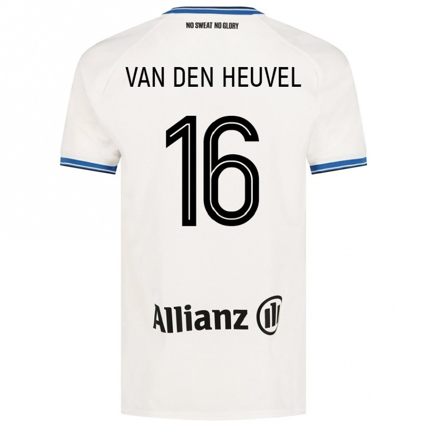 Kinder Fußball Dani Van Den Heuvel #16 Weiß Auswärtstrikot Trikot 2024/25 T-Shirt Luxemburg