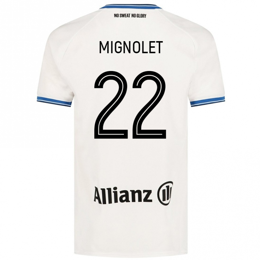 Kinder Fußball Simon Mignolet #22 Weiß Auswärtstrikot Trikot 2024/25 T-Shirt Luxemburg