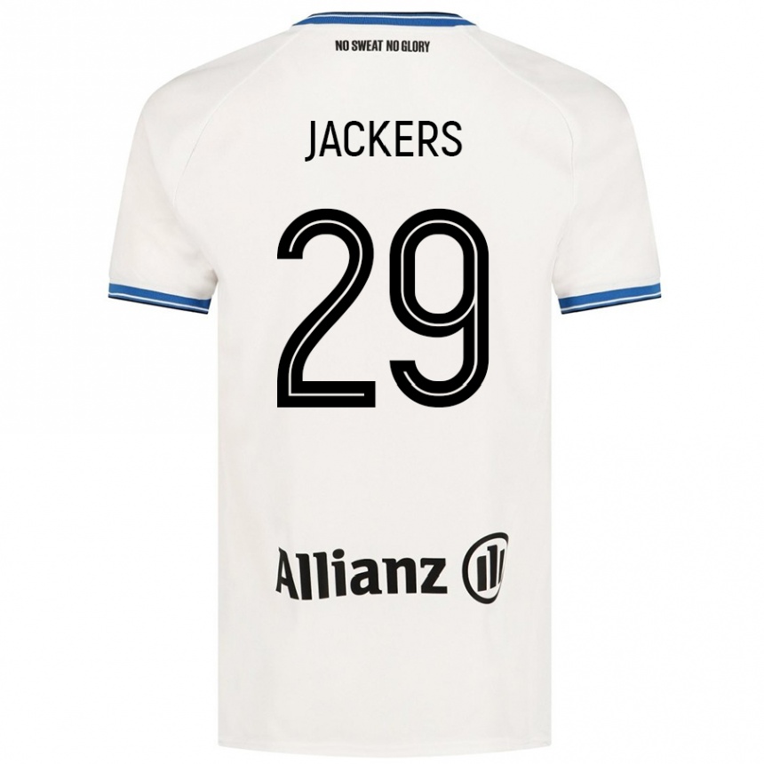 Kinder Fußball Nordin Jackers #29 Weiß Auswärtstrikot Trikot 2024/25 T-Shirt Luxemburg