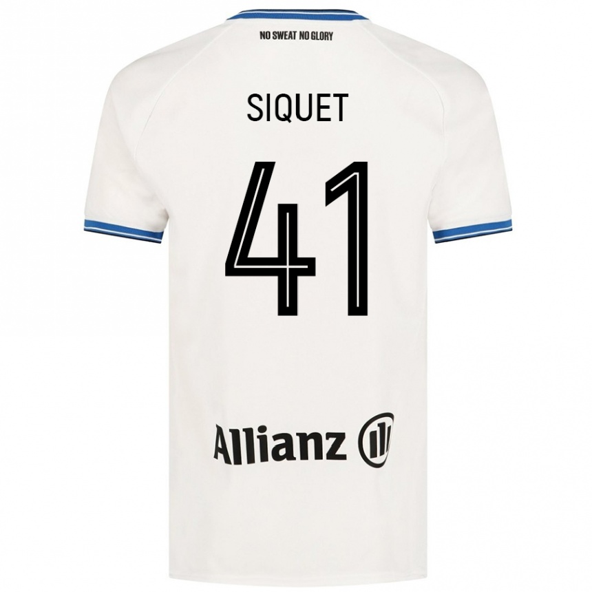 Kinder Fußball Hugo Siquet #41 Weiß Auswärtstrikot Trikot 2024/25 T-Shirt Luxemburg