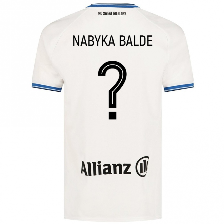 Kinder Fußball Mamadou Nabyka Balde #0 Weiß Auswärtstrikot Trikot 2024/25 T-Shirt Luxemburg