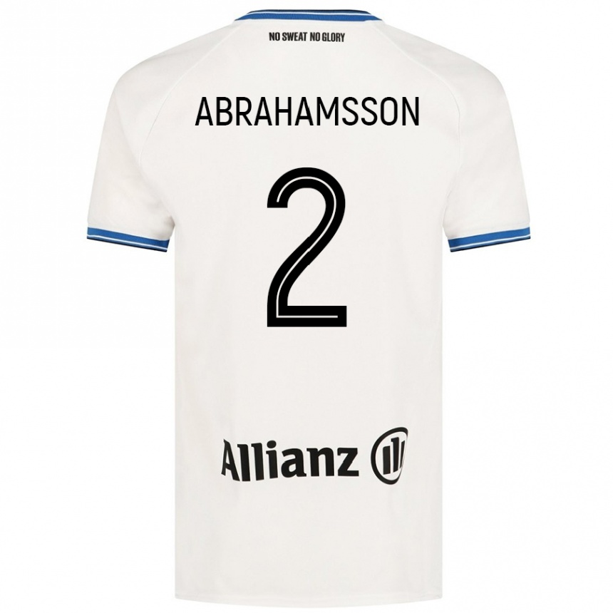 Kinder Fußball Sejde Abrahamsson #2 Weiß Auswärtstrikot Trikot 2024/25 T-Shirt Luxemburg