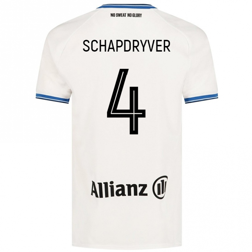 Kinder Fußball Emely Schapdryver #4 Weiß Auswärtstrikot Trikot 2024/25 T-Shirt Luxemburg