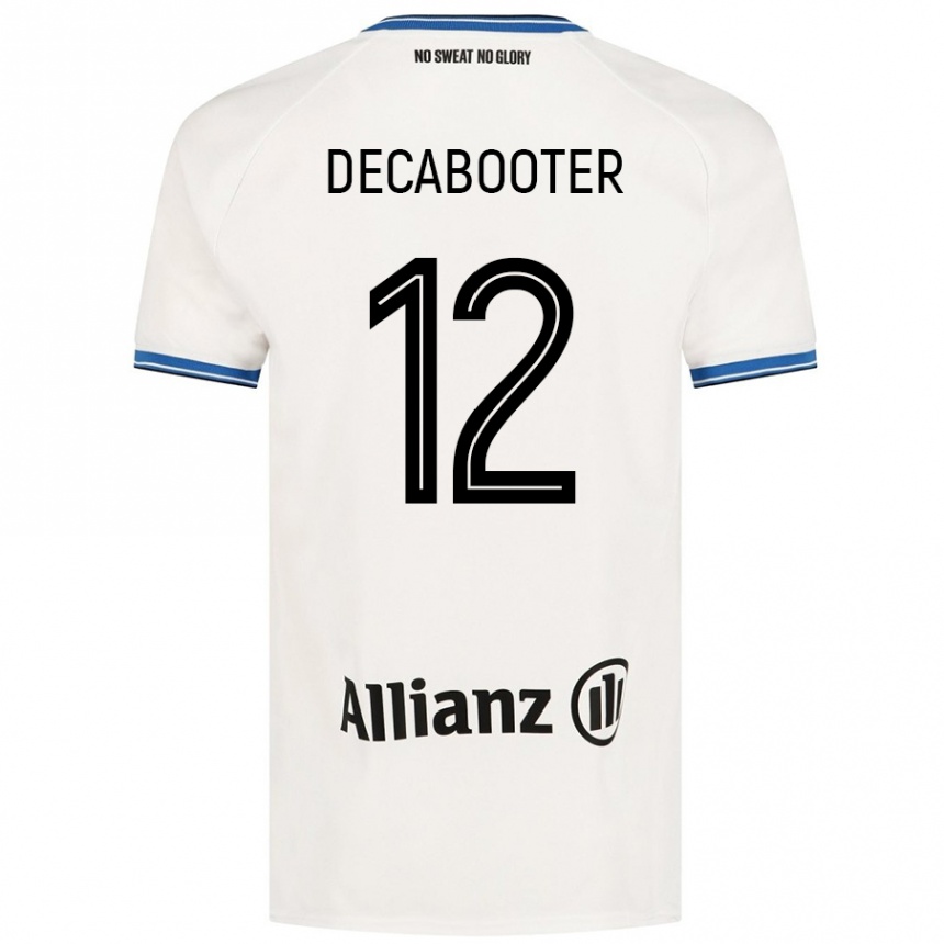 Kinder Fußball Marith Decabooter #12 Weiß Auswärtstrikot Trikot 2024/25 T-Shirt Luxemburg