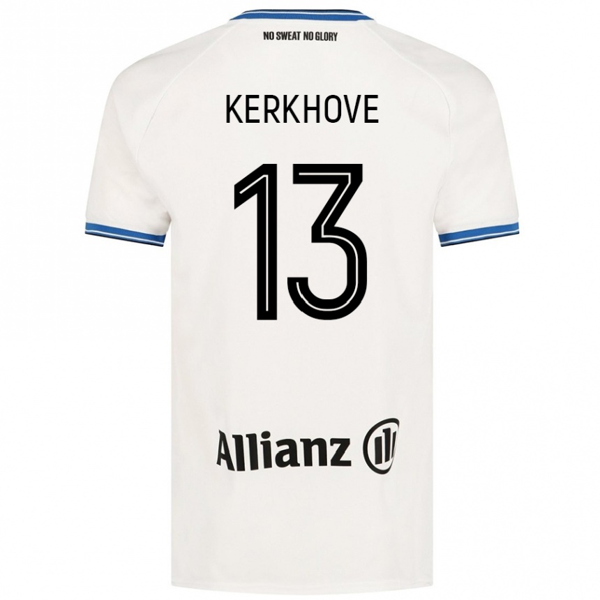 Kinder Fußball Angel Kerkhove #13 Weiß Auswärtstrikot Trikot 2024/25 T-Shirt Luxemburg