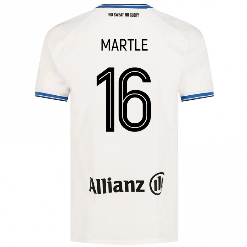 Kinder Fußball Margaux Martlé #16 Weiß Auswärtstrikot Trikot 2024/25 T-Shirt Luxemburg