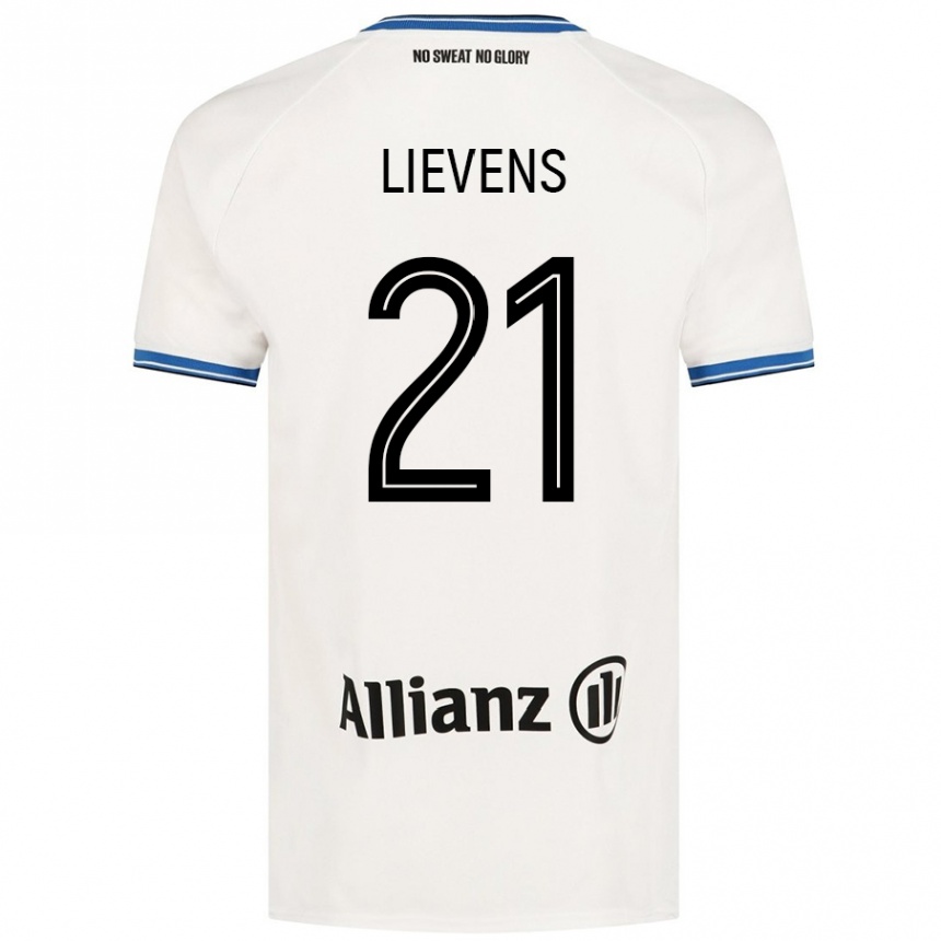 Kinder Fußball Caitlin Lievens #21 Weiß Auswärtstrikot Trikot 2024/25 T-Shirt Luxemburg