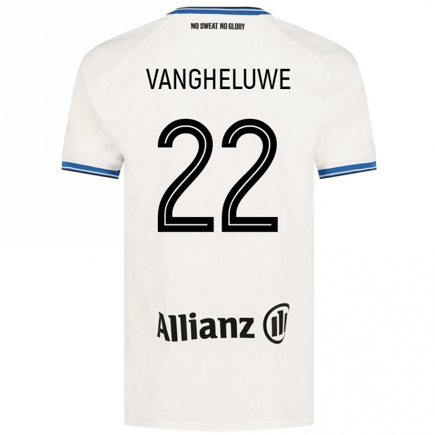 Kinder Fußball Jody Vangheluwe #22 Weiß Auswärtstrikot Trikot 2024/25 T-Shirt Luxemburg