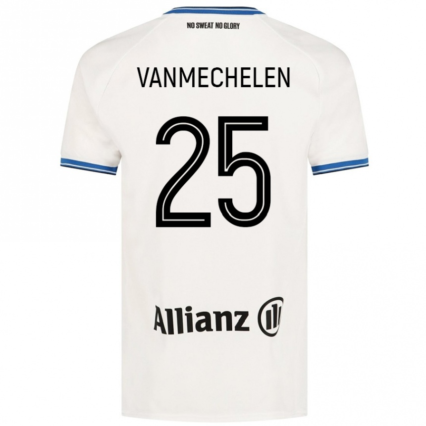 Kinder Fußball Davinia Vanmechelen #25 Weiß Auswärtstrikot Trikot 2024/25 T-Shirt Luxemburg