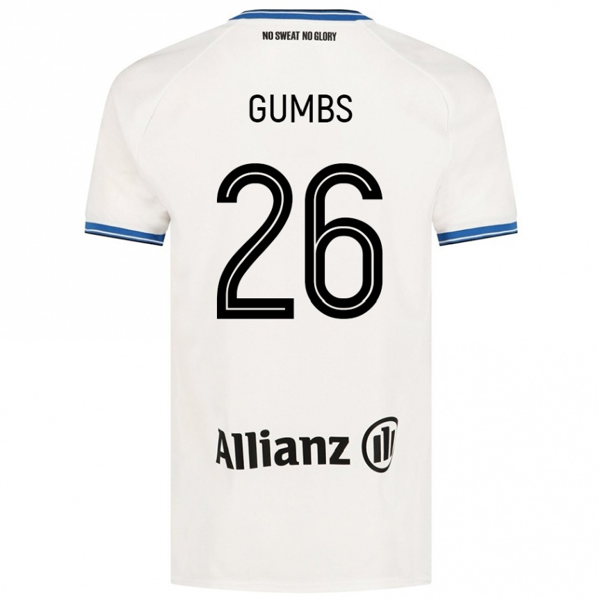 Kinder Fußball Aisse Gumbs #26 Weiß Auswärtstrikot Trikot 2024/25 T-Shirt Luxemburg