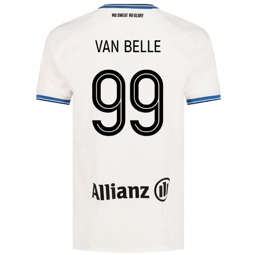 Kinder Fußball Lyndsey Van Belle #99 Weiß Auswärtstrikot Trikot 2024/25 T-Shirt Luxemburg