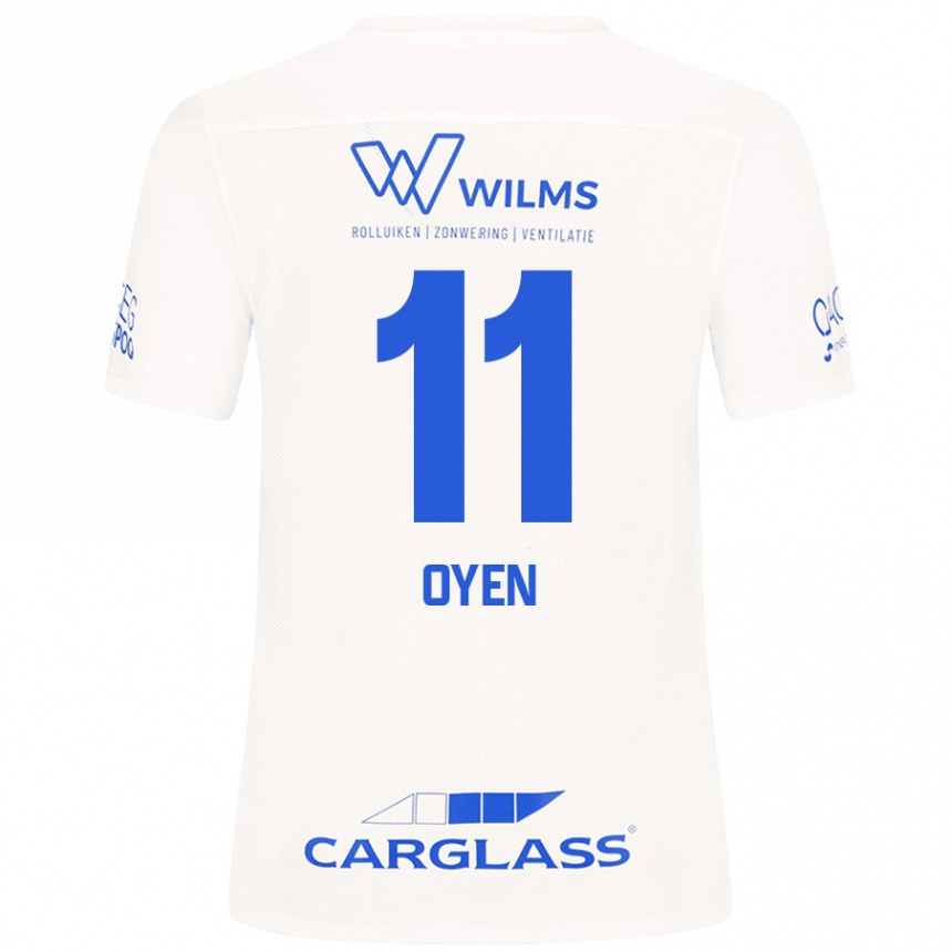 Kinder Fußball Luca Oyen #11 Weiß Auswärtstrikot Trikot 2024/25 T-Shirt Luxemburg