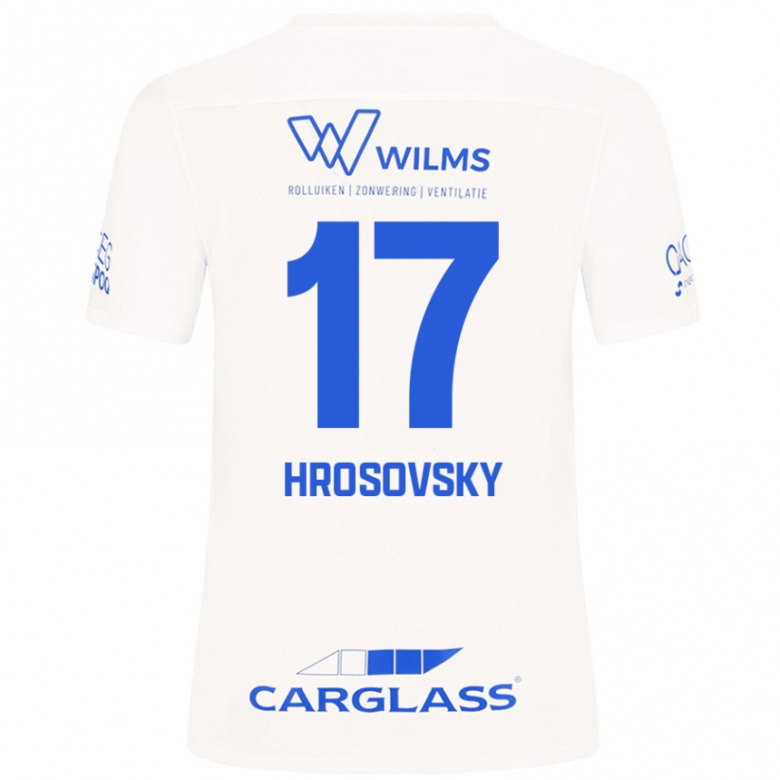 Kinder Fußball Patrik Hrosovsky #17 Weiß Auswärtstrikot Trikot 2024/25 T-Shirt Luxemburg