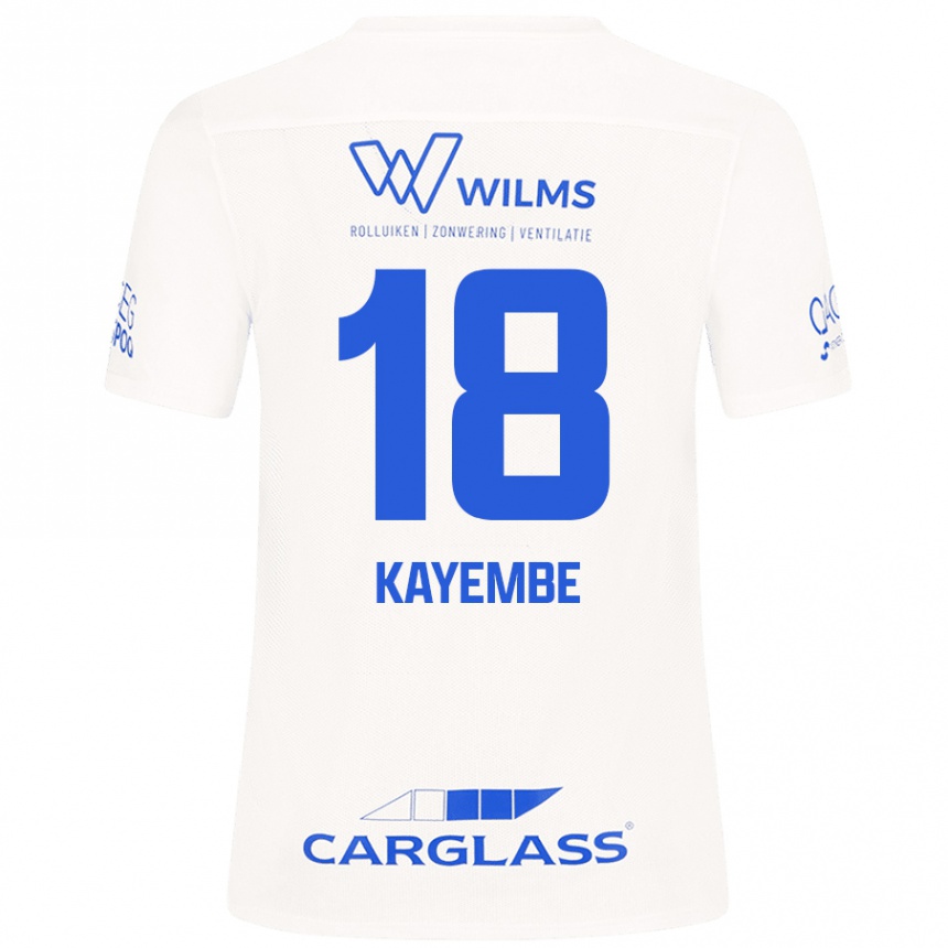 Kinder Fußball Joris Kayembe #18 Weiß Auswärtstrikot Trikot 2024/25 T-Shirt Luxemburg