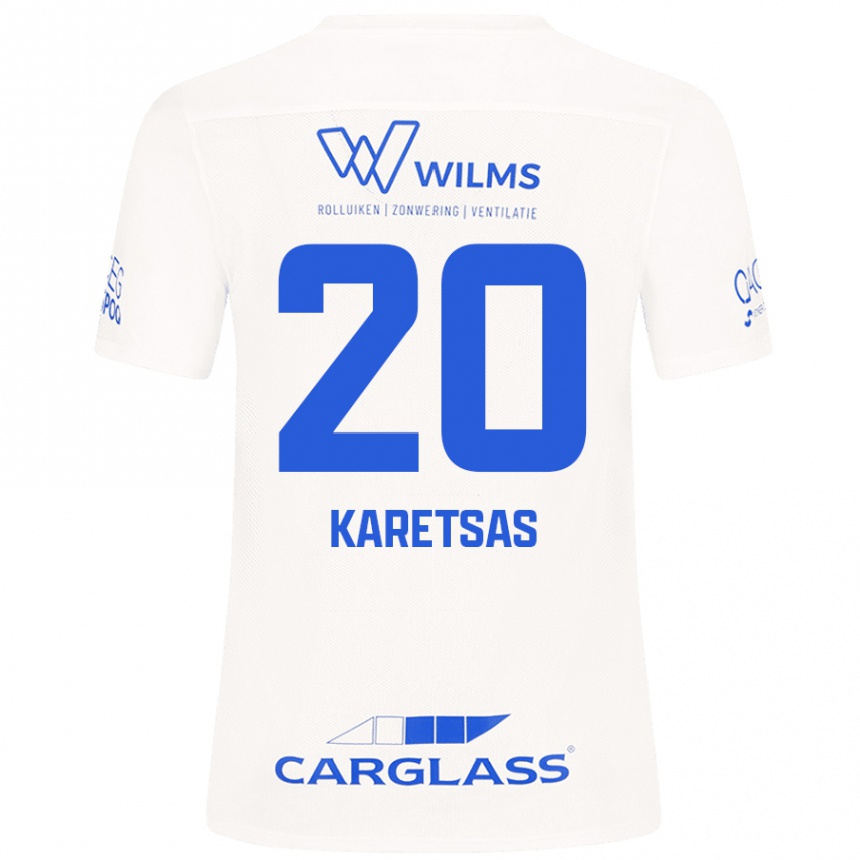 Kinder Fußball Konstantinos Karetsas #20 Weiß Auswärtstrikot Trikot 2024/25 T-Shirt Luxemburg