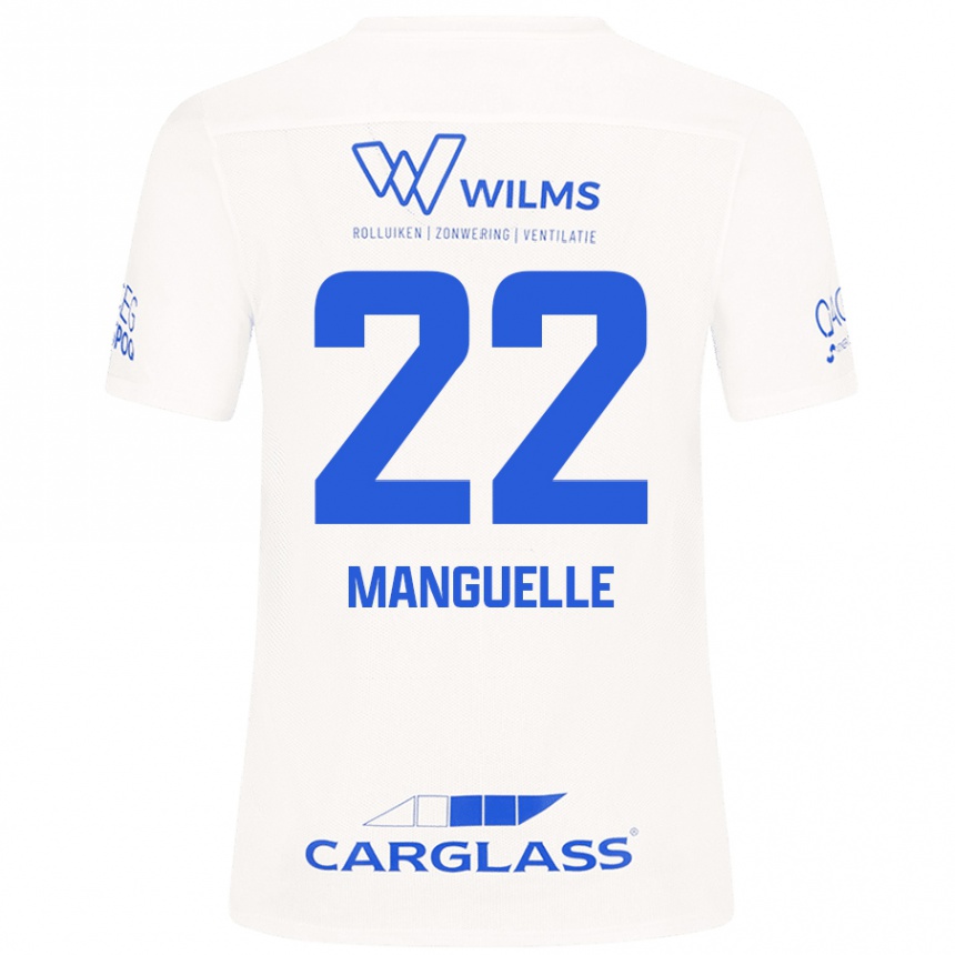 Kinder Fußball Brad Manguelle #22 Weiß Auswärtstrikot Trikot 2024/25 T-Shirt Luxemburg