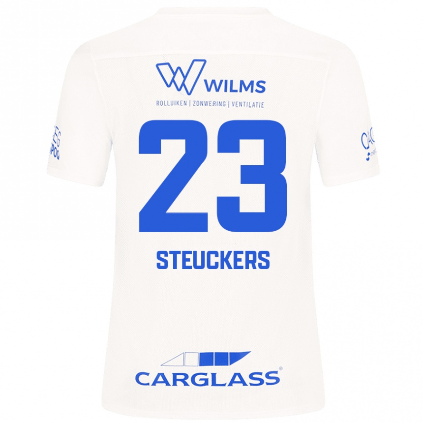 Kinder Fußball Jarne Steuckers #23 Weiß Auswärtstrikot Trikot 2024/25 T-Shirt Luxemburg