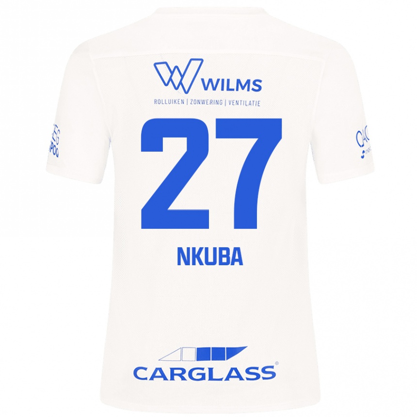 Kinder Fußball Ken Nkuba #27 Weiß Auswärtstrikot Trikot 2024/25 T-Shirt Luxemburg