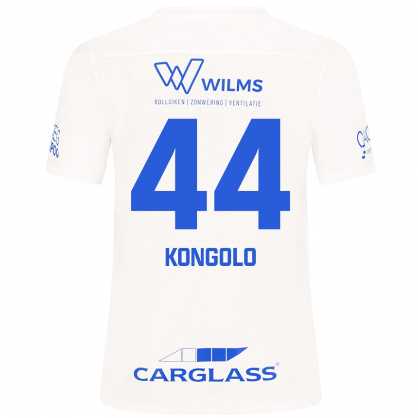 Kinder Fußball Josue Kongolo #44 Weiß Auswärtstrikot Trikot 2024/25 T-Shirt Luxemburg