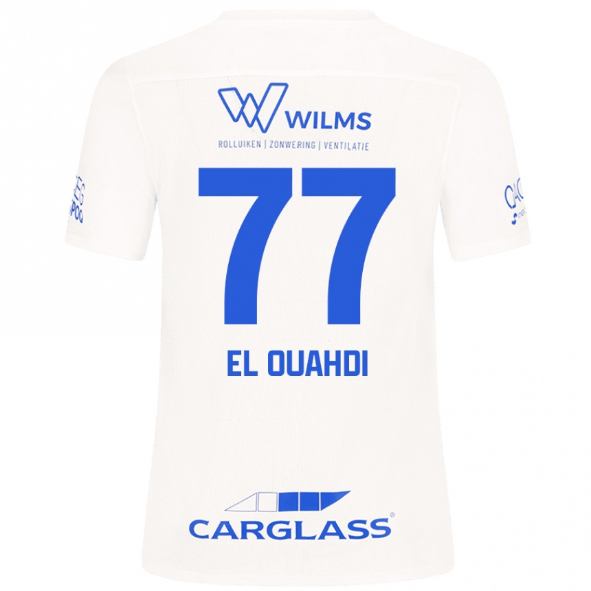 Kinder Fußball Zakaria El Ouahdi #77 Weiß Auswärtstrikot Trikot 2024/25 T-Shirt Luxemburg