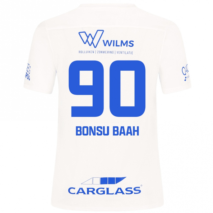 Kinder Fußball Christopher Bonsu Baah #90 Weiß Auswärtstrikot Trikot 2024/25 T-Shirt Luxemburg