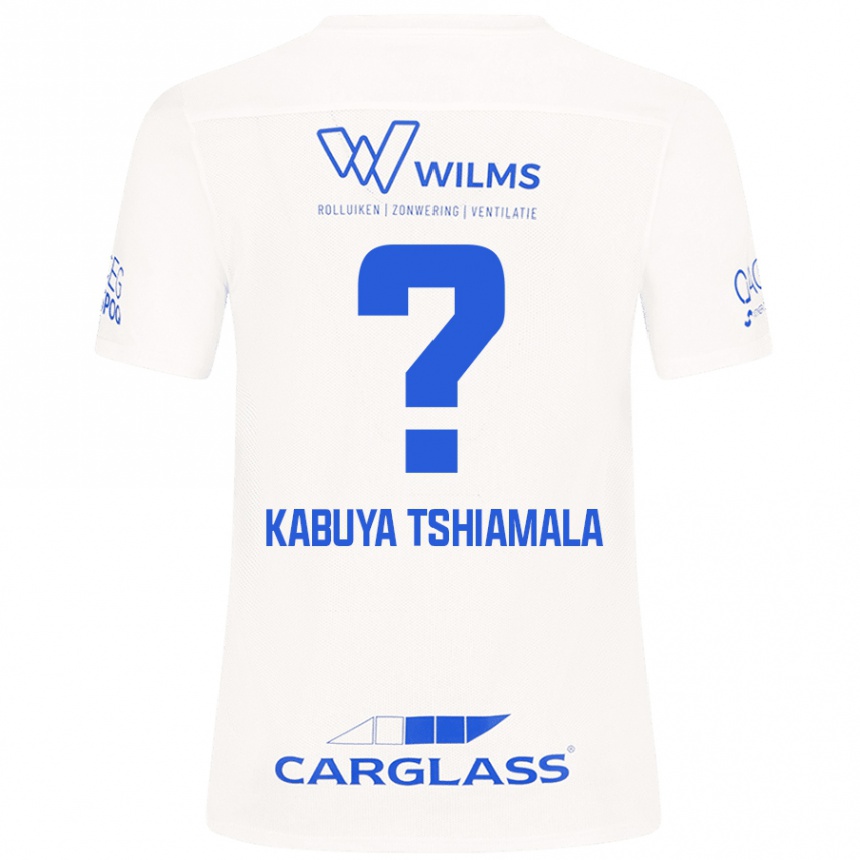 Kinder Fußball Lino Kabuya Tshiamala #0 Weiß Auswärtstrikot Trikot 2024/25 T-Shirt Luxemburg