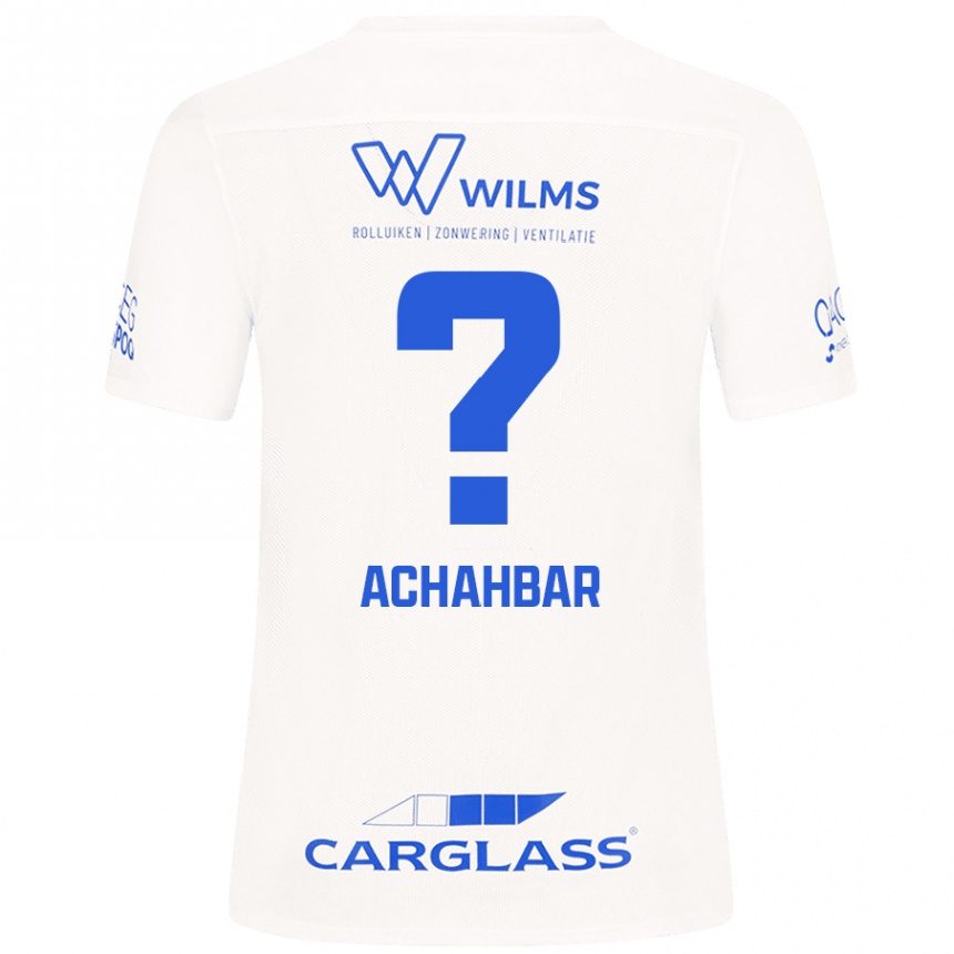 Kinder Fußball Kiyan Achahbar #0 Weiß Auswärtstrikot Trikot 2024/25 T-Shirt Luxemburg