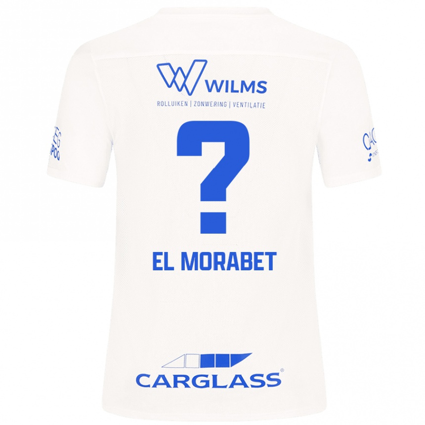 Kinder Fußball Sami El Morabet #0 Weiß Auswärtstrikot Trikot 2024/25 T-Shirt Luxemburg