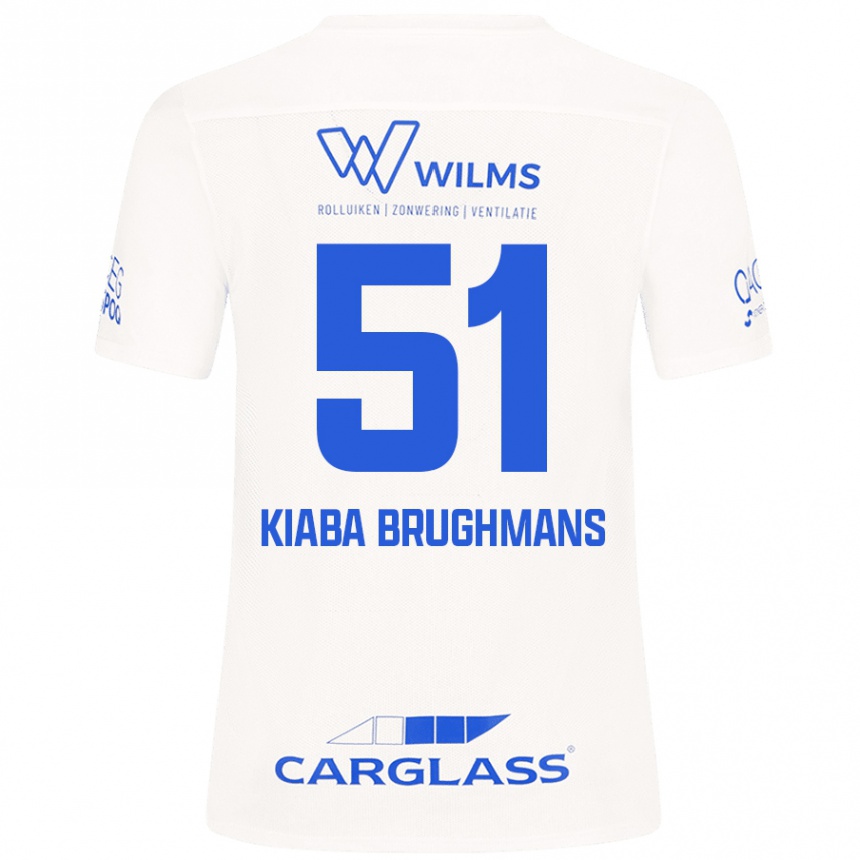 Kinder Fußball Lucca Kiaba Brughmans #51 Weiß Auswärtstrikot Trikot 2024/25 T-Shirt Luxemburg