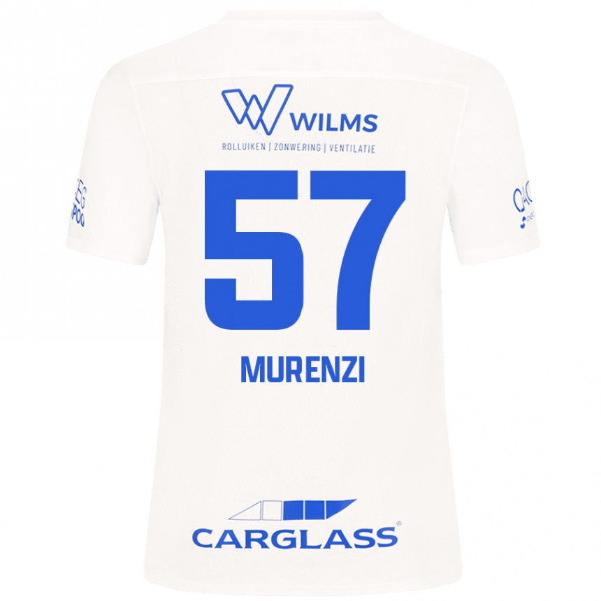 Kinder Fußball Aaron Murenzi #57 Weiß Auswärtstrikot Trikot 2024/25 T-Shirt Luxemburg